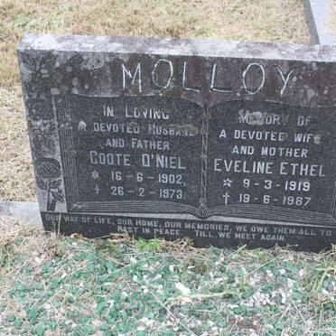 MOLLOY Coote O’Niel 1902-1973 &amp; Eveline Ethel 1919-1987