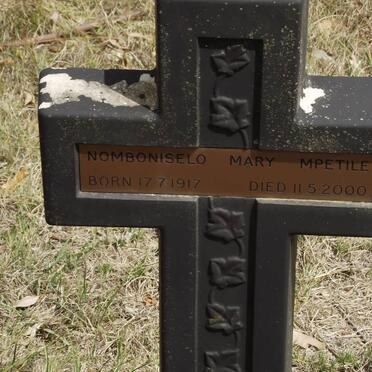 MPETILE Nomboniselo Mary 1917-2000