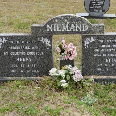 NIEMAND Henry 1911-1984 &amp; Nita 1920-2005