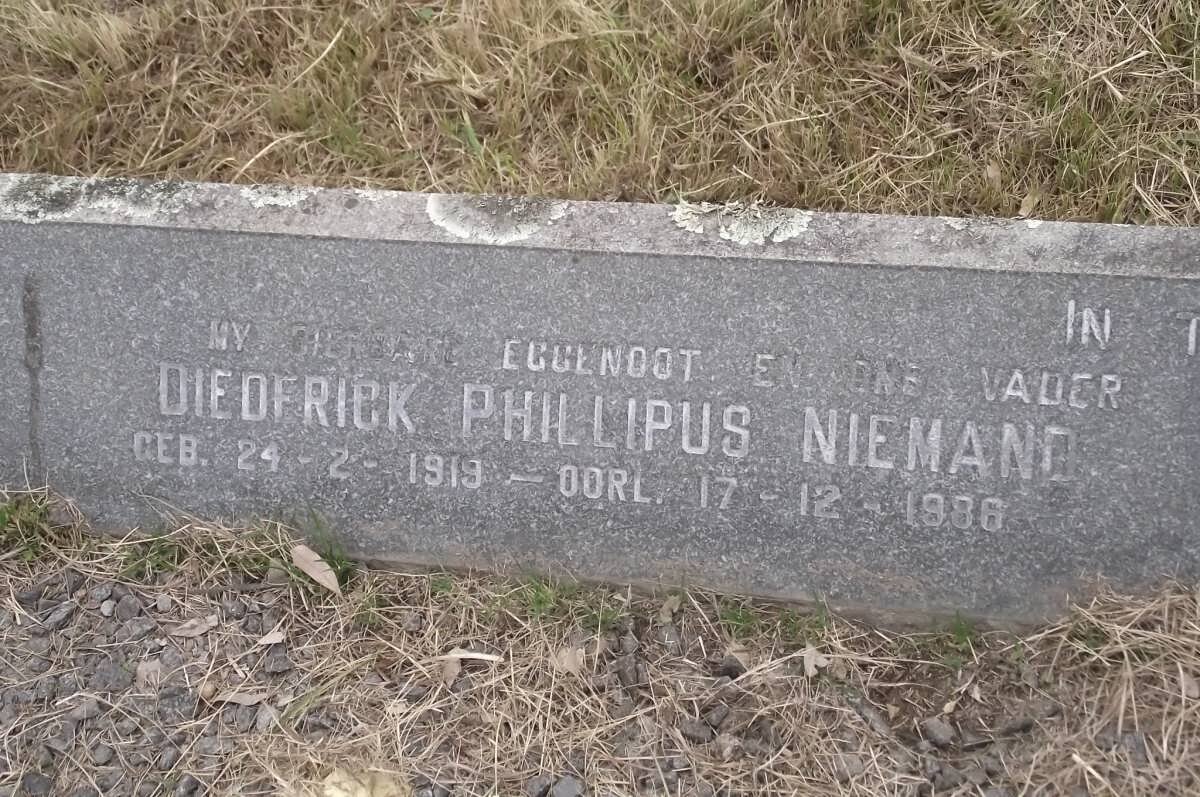 NIEMAND Diederick Phillipus 1919-1986