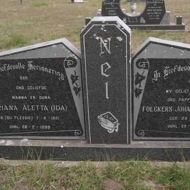 NEL Folckers Johannes 1920-1990 &amp; Adriana Aletta DU PLESSIS 1921-1999