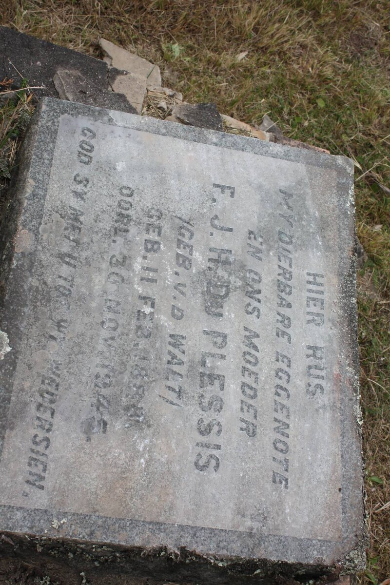 PLESSIS F.J.H., du nee v.d. WALT 1888-1945