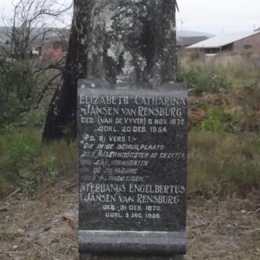 RENSBURG Stephanus Engelbertus, Jansen van 1870-1956 &amp; Elizabeth Catharina VAN DE VYVER 1872-1954