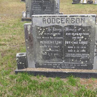 RODGERSON Hebden 1920-1984 &amp; Joy LUKE 1916-1999