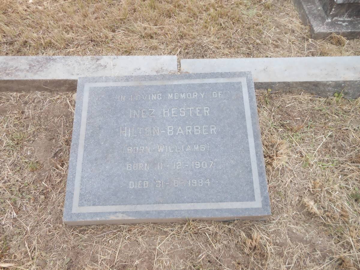 BARBER Inez Hester, Hilton nee WILLIAMS 1907-1984