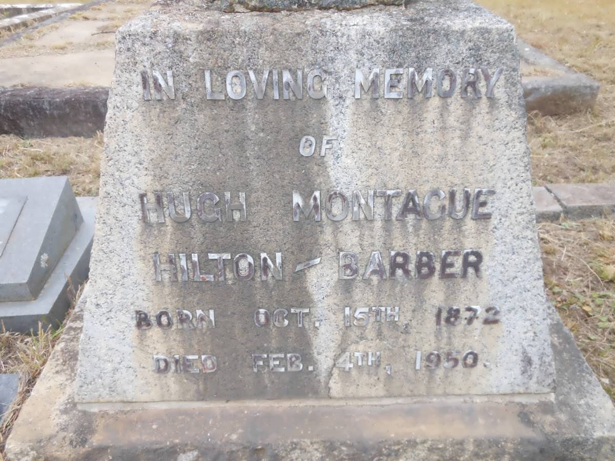 BARBER Hugh Montague, Hilton 1872-1950