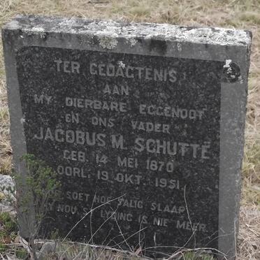 SCHUTTE Jacobus M. 1870-1951