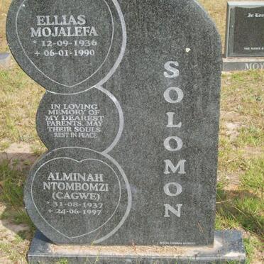 SOLOMON Ellias Mojalefa 1936-1990 &amp; Alminah Ntombomzi CAGWE 1937-1997