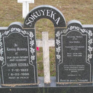 SOKUYEKA Aaron Sidima 1923-1998 &amp; Nontsapho Nontsikelelo Dorothy 1926-2008