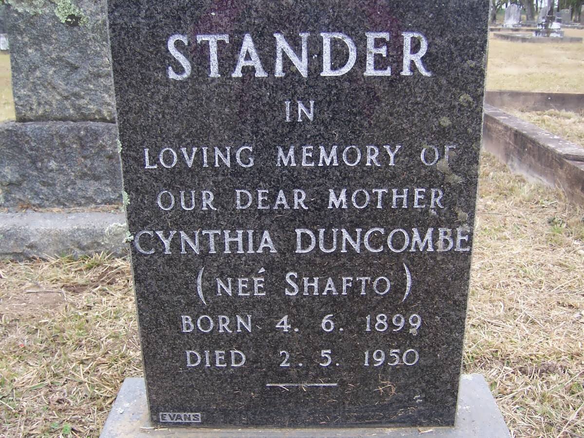 STANDER Cynthia Duncombe nee SHAFTO 1899-1950