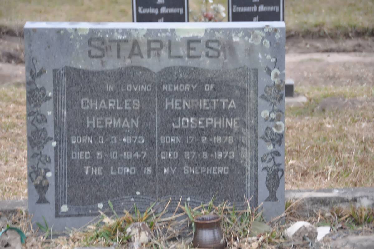 STAPLES Charles Herman 1873-1947 &amp; Henrietta Josephine 1876-1973