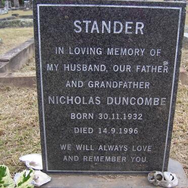 STANDER Nicolas Duncombe 1932-1996