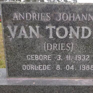 TONDER Andries Johannes, van 1932-1988
