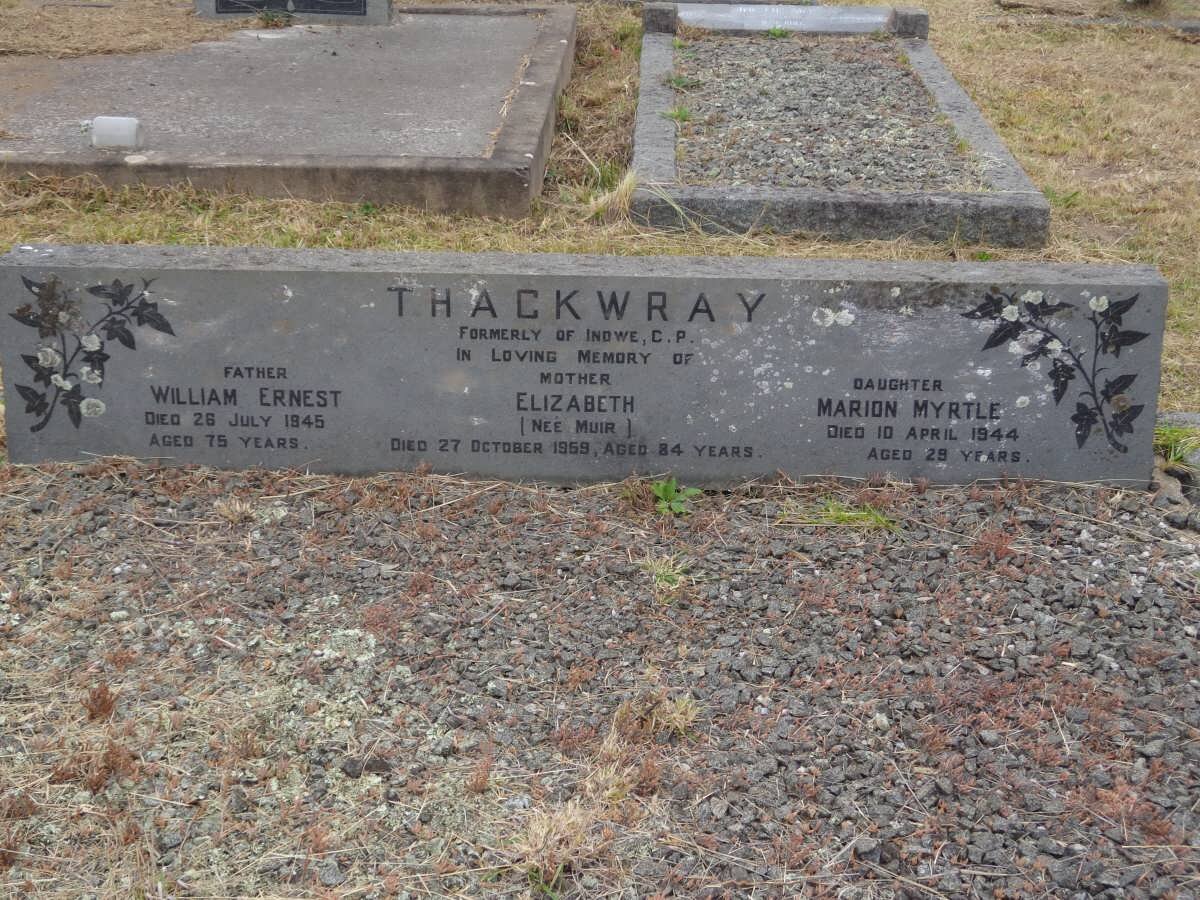 THACKWRAY William Ernest -1945 &amp; THACKWRAY Elizabeth MUIR -1959 :: THACKWRAY Marion Myrtle -1944