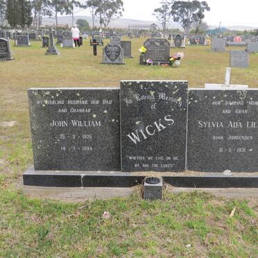 WICKS John William 1925-1994 &amp; Sylvia Ada Lilian JORGENSEN 1931-