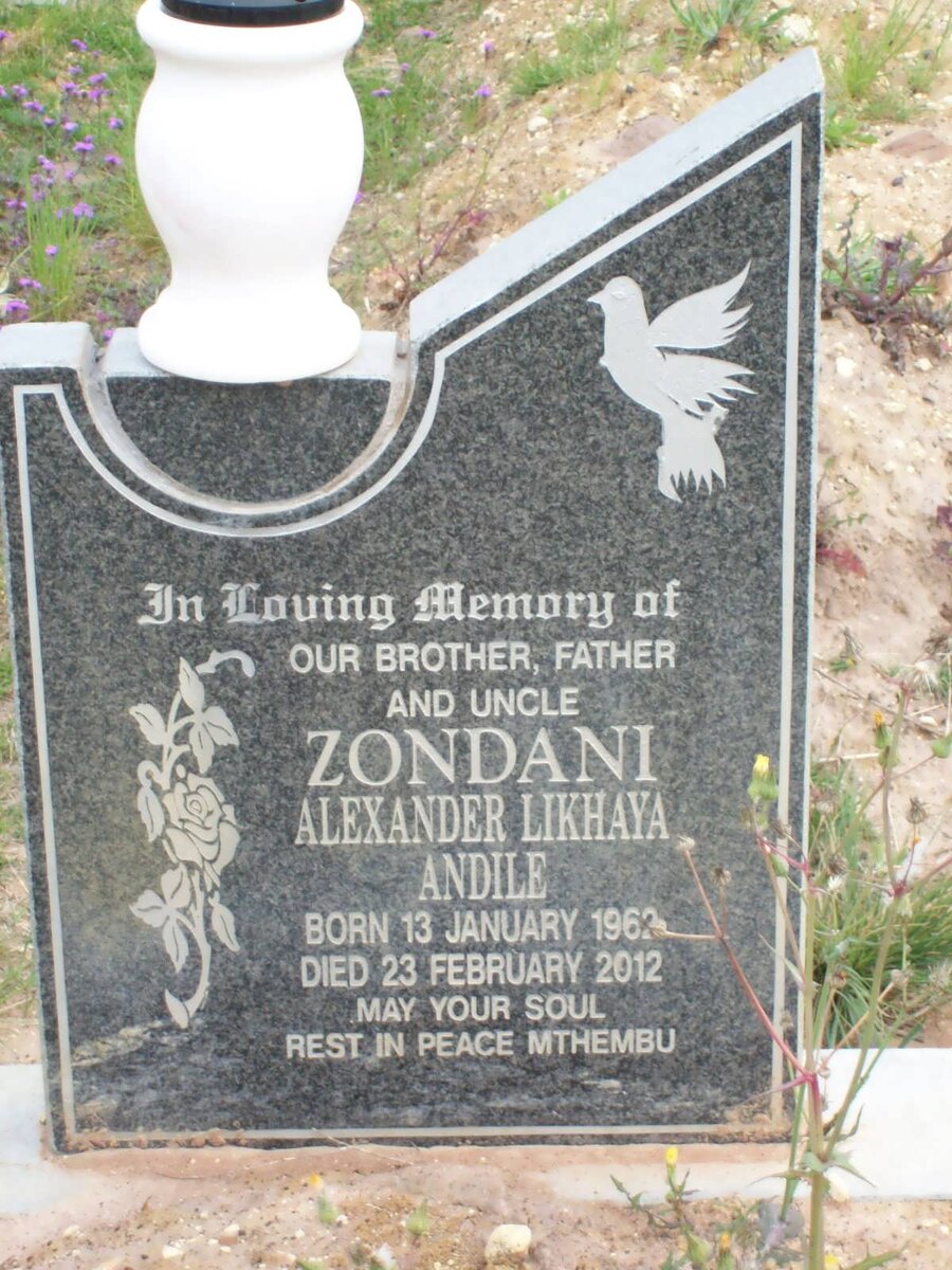 ZONDANI Alexander Likhaya Andile 1962-2012
