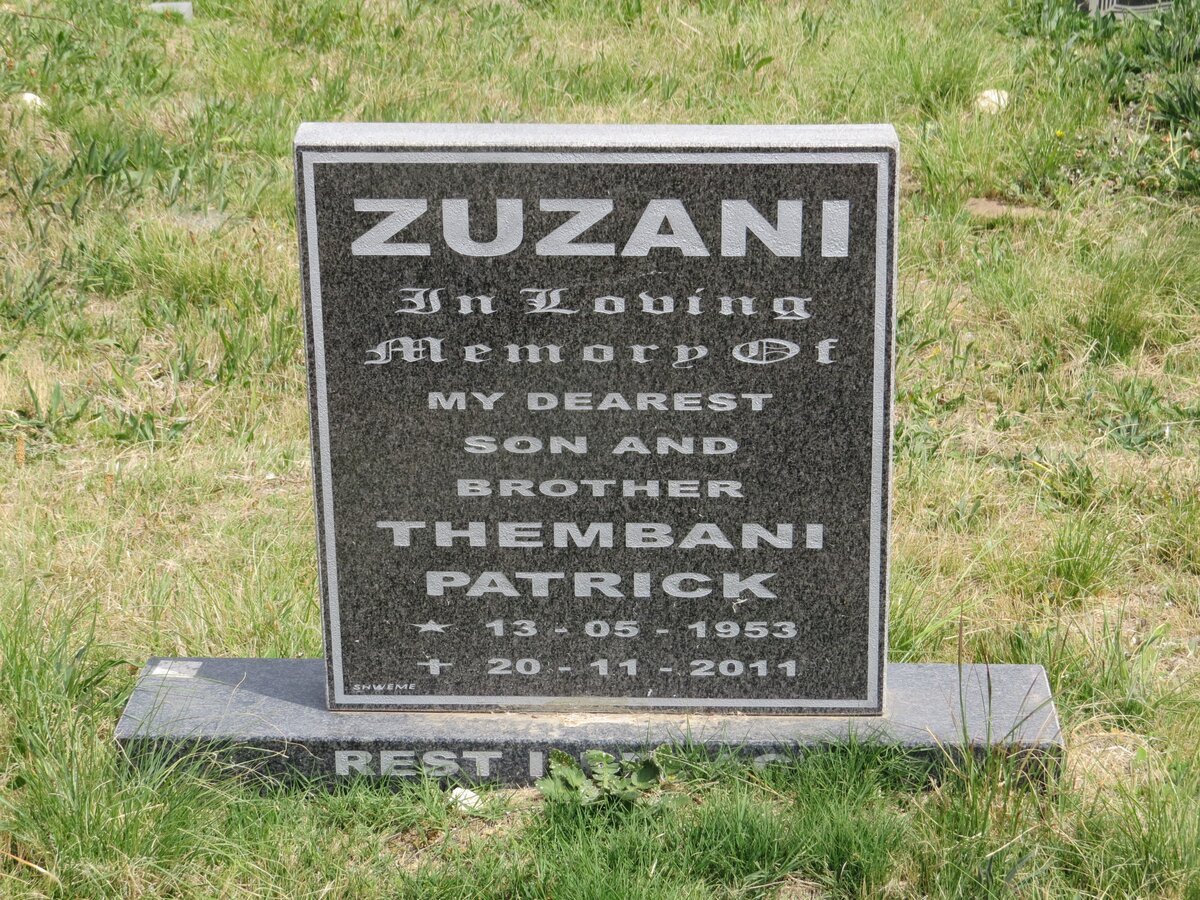 ZUZANI Thembani Patrick 1953-2011