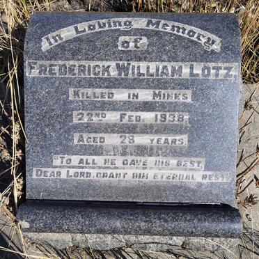 LOTZ Frederick William -1938