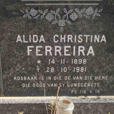 FERREIRA Alida Christina 1898-1981