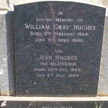 HUGHES William Gray 1884-1960  &amp; Jean MASTERSON 1883-1969