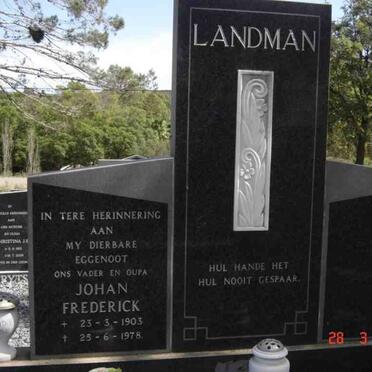 LANDMAN Johan Frederick 1903-1978
