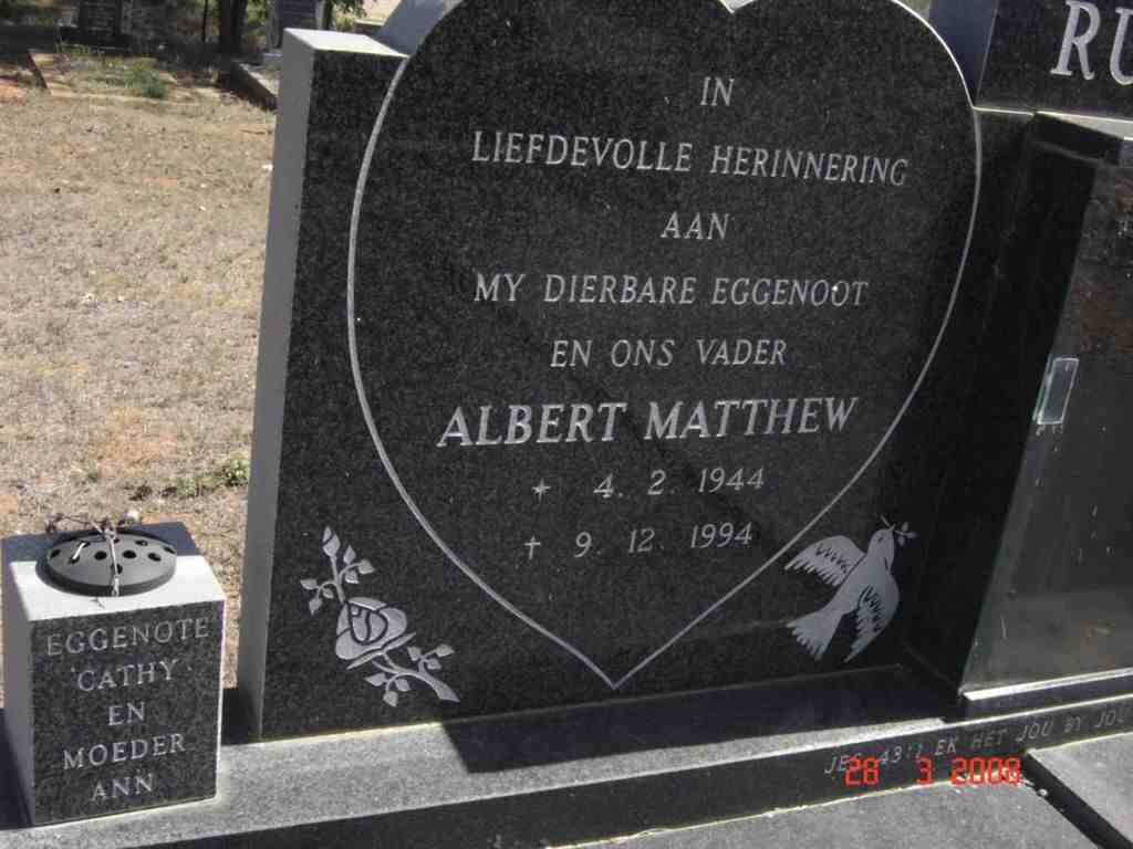 RUDMAN Albert Matthew 1944-1994