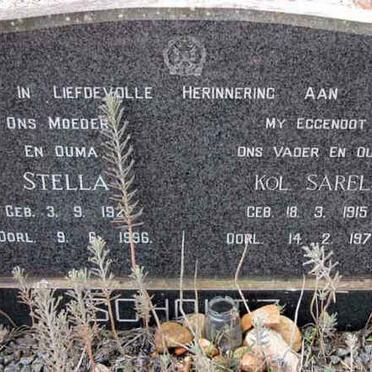 SCHOLTZ Sarel 1915-1972 &amp; Stella 1922-1996