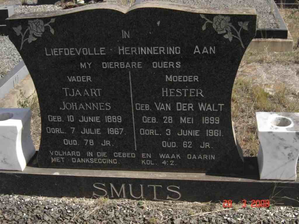 SMUTS Tjaart Johannes 1889-1967 &amp; Hester VAN DER WALT 1899-1961
