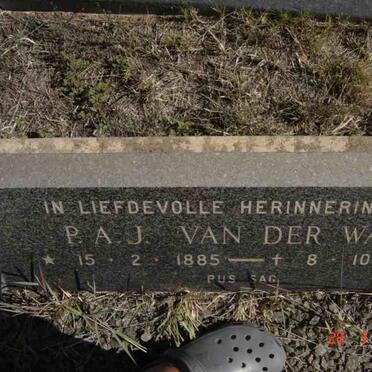 WATT P.A.J., van der 1885-1977