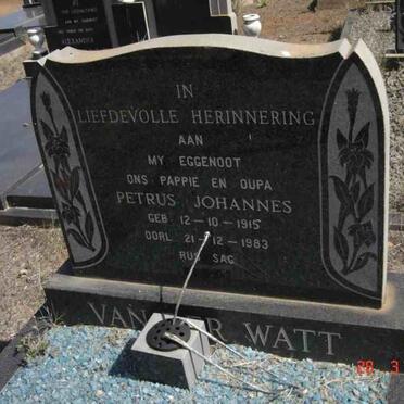 WATT Petrus Johannes, van der 1915-1983