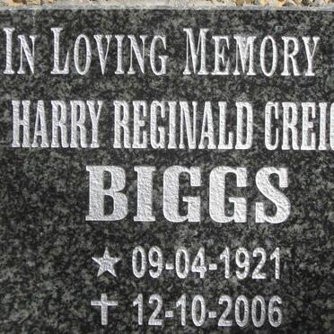 BIGGS Harry Reginald Creigh 1921-2006
