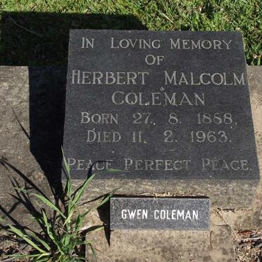 COLEMAN Herbert Malcolm 1888-1963 &amp; Gwen