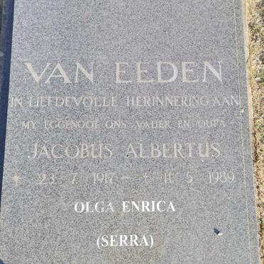 EEDEN Jacobus Albertus, van 1917-1989 &amp; Olga Enrica 1915-2008
