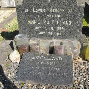 Mc CLELAND Minnie -1969 :: Mc CLELAND Yvonne 1929-1998