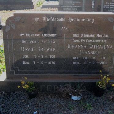 FERREIRA David Grewar 1906-1979 &amp; Johanna Catharina 1911-2009