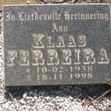 FERREIRA Klaas 1938-1998