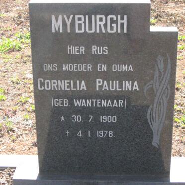 MYBURGH Cornelia Paulina nee WANTENAAR 1900-1978