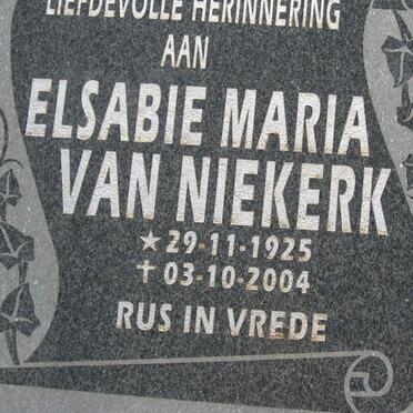 NIEKERK Elsabe Maria, van 1925-2004
