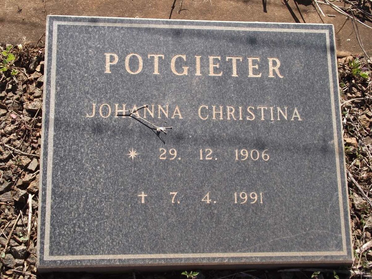 POTGIETER Johanna Christina 1906-1991
