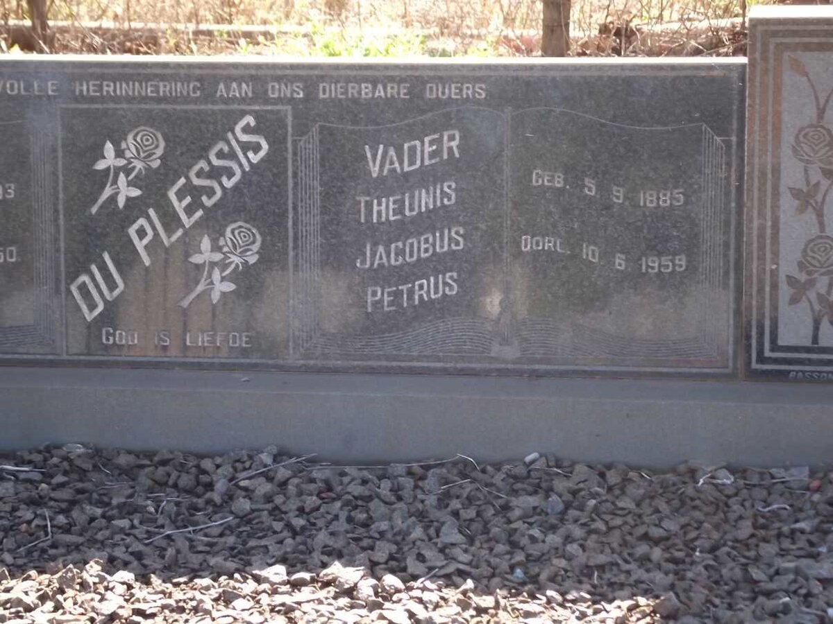 PLESSIS Theunis Jacobus Petrus, du 1885-1959