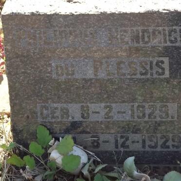 PLESSIS Philippus Hendrick, du 1929-1929