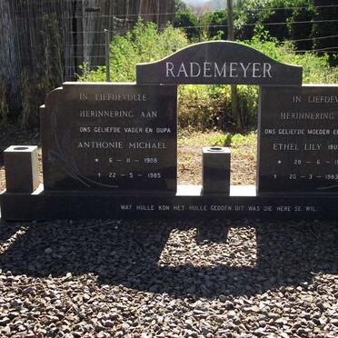 RADEMEYER Anthonie Michael 1908-1985 &amp; Ethel Lily BURTON 1911-1983