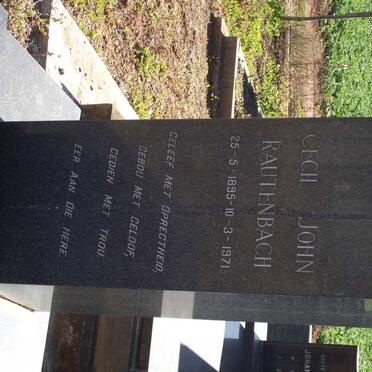 RAUTENBACH Cecil John 1895-1971