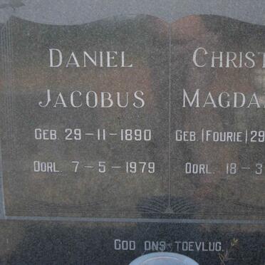 ERASMUS Daniel Jacobus 1890-1979 &amp; Christina Magdalena FOURIE 1893-1986