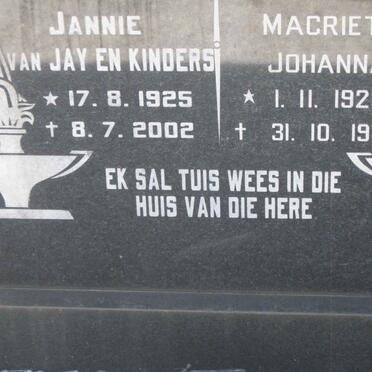 ? Jannie 1925-2002 &amp; Magrieta Johanna 1921-1975