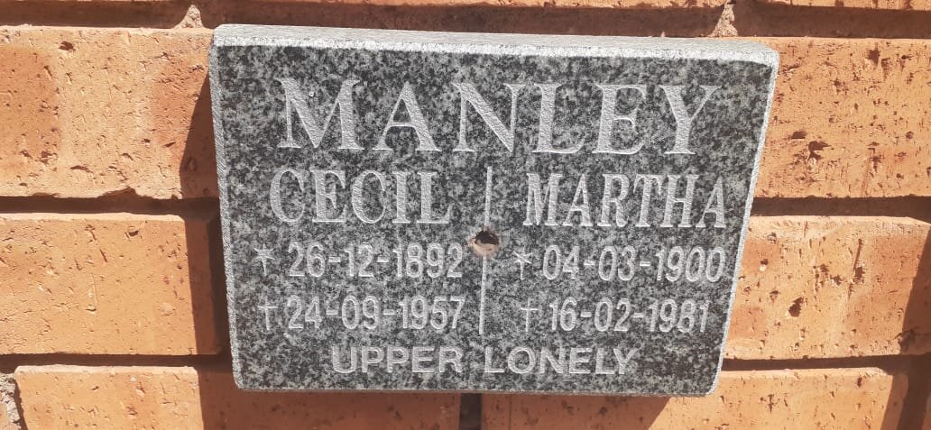 MANLEY Cecil 1892-1957 &amp; Martha 1900-1981