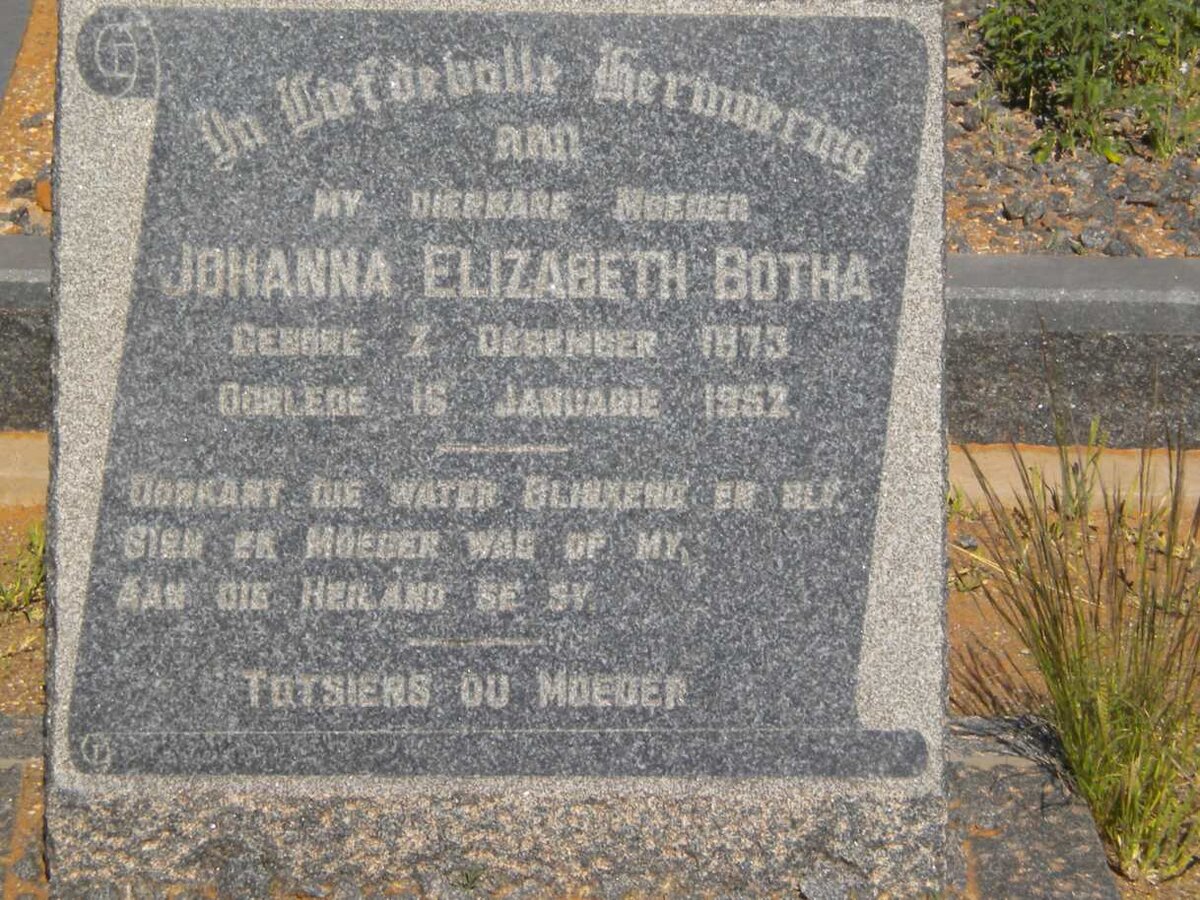 BOTHA Johanna Elizabeth 1873-1952