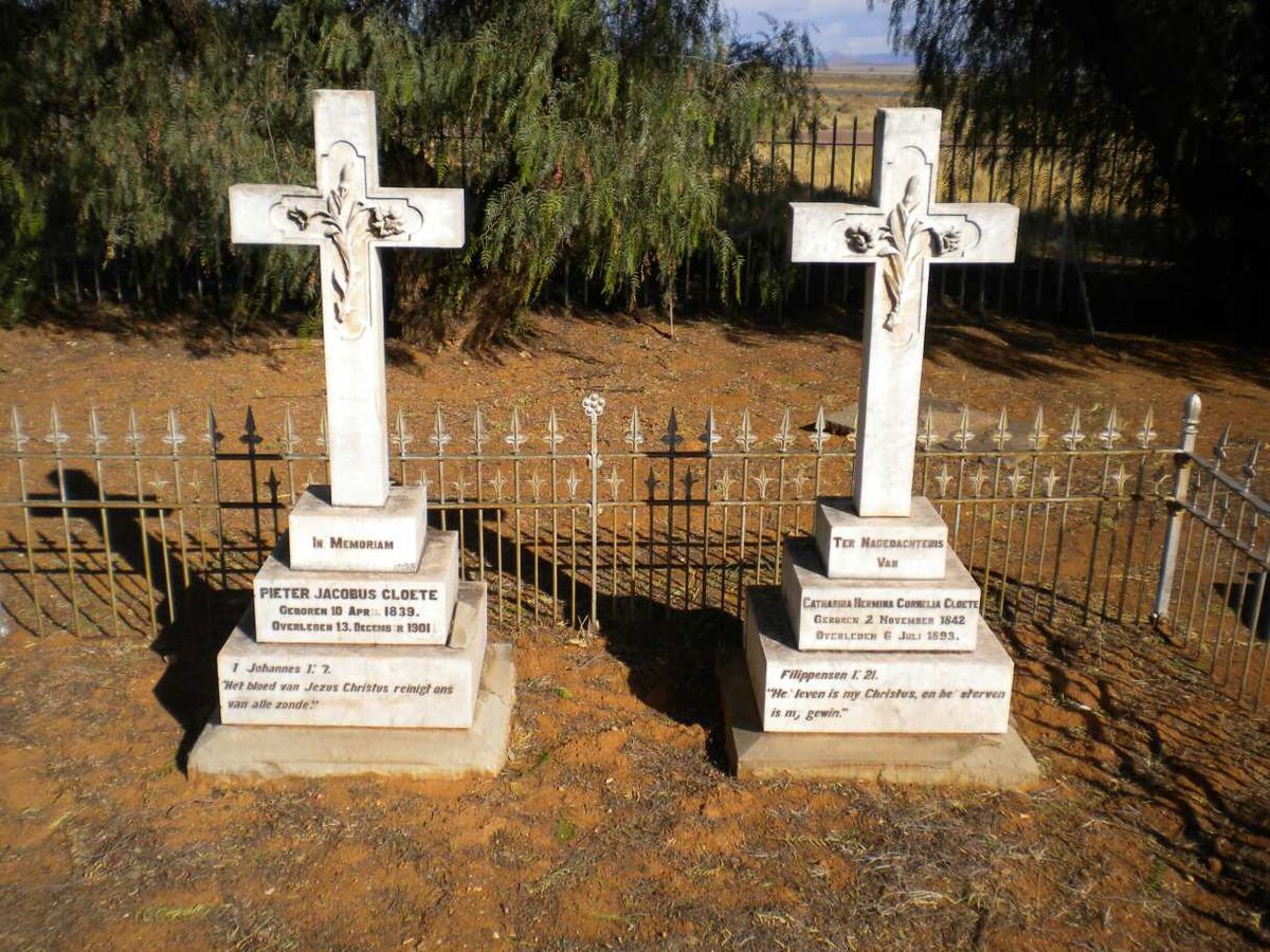 CLOETE Pieter Jacobus 1839-1901 &amp; Catharina Hermina Cornelia 1842-1893