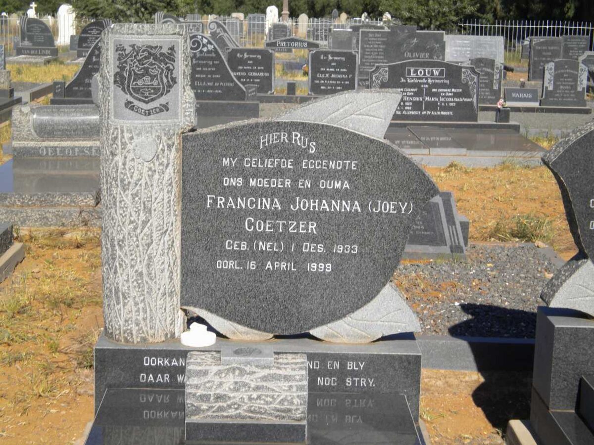 COETZER Francina Johanna nee NEL 1933-1999