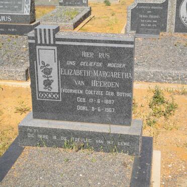HEERDEN Elizabeth Margaretha, van voorheen COETZEE nee BOTHA 1887-1967